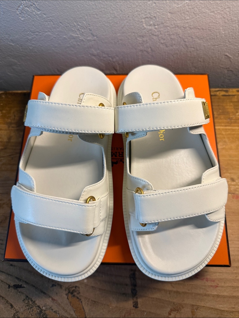 Christian Dior Diorat sandals off white Sz 36 6 or 36 - Picture 1 of 5